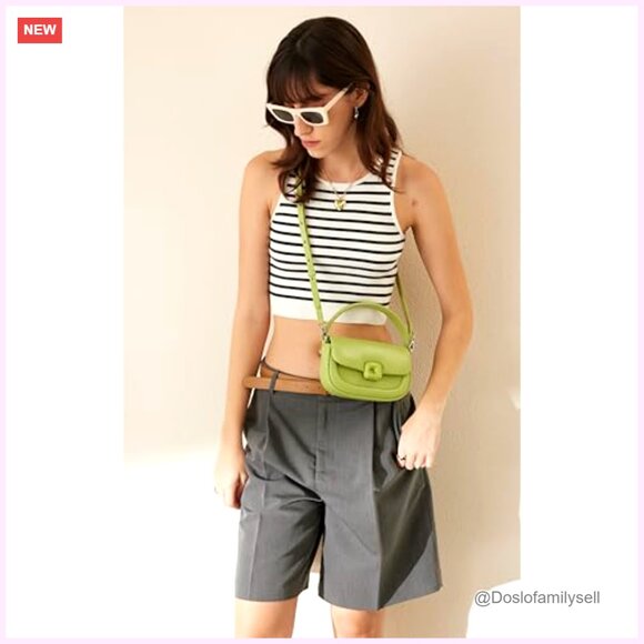 Genuine Leather Mini Crossbody Bag with Adjustable Strap, Compact Clutch - Picture 2 of 7